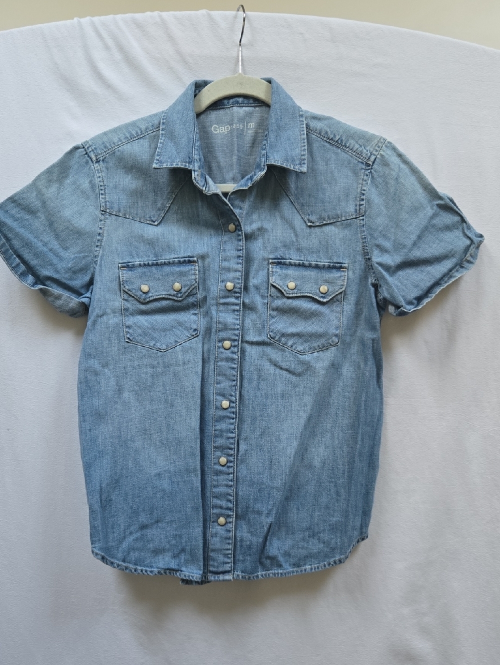 GAP Light Blue Denim Short Sleeve Western Shirt